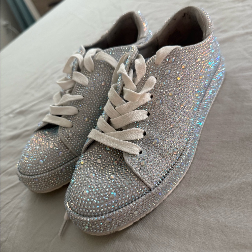 INC International Concepts Silver Sparkle Sneakers